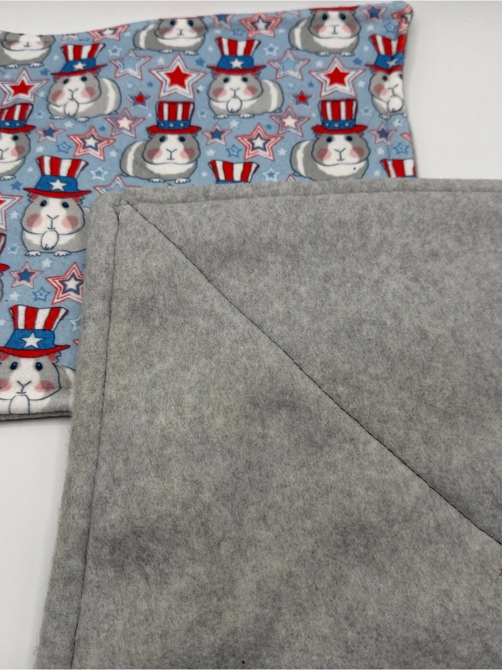 Guinea Pig P Piddle Pads Reversible Fleece 12” Pair Lot 2 USA Patriotic